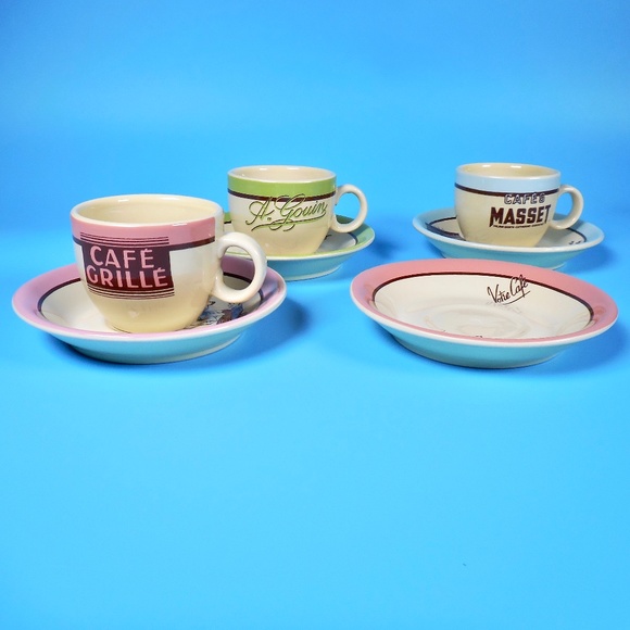 Rosanna Dining Retro Paris Cafe Expresso Demitasse Coffee Cups